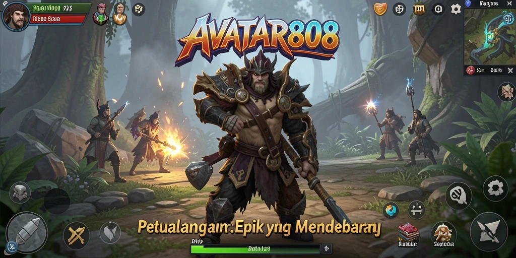 Screenshot utama AVATAR808 menampilkan aksi mendebarkan dalam gameplay petualangan.