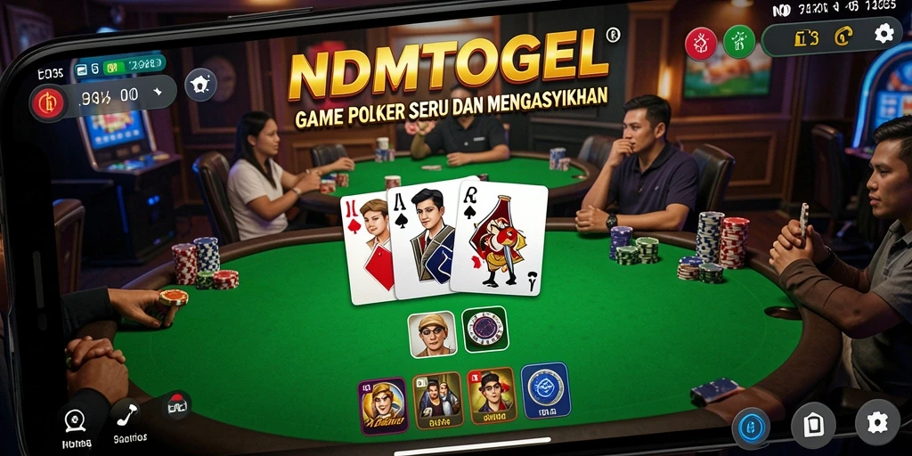Screenshot gameplay NDMTOGEL menampilkan momen seru bermain Poker.