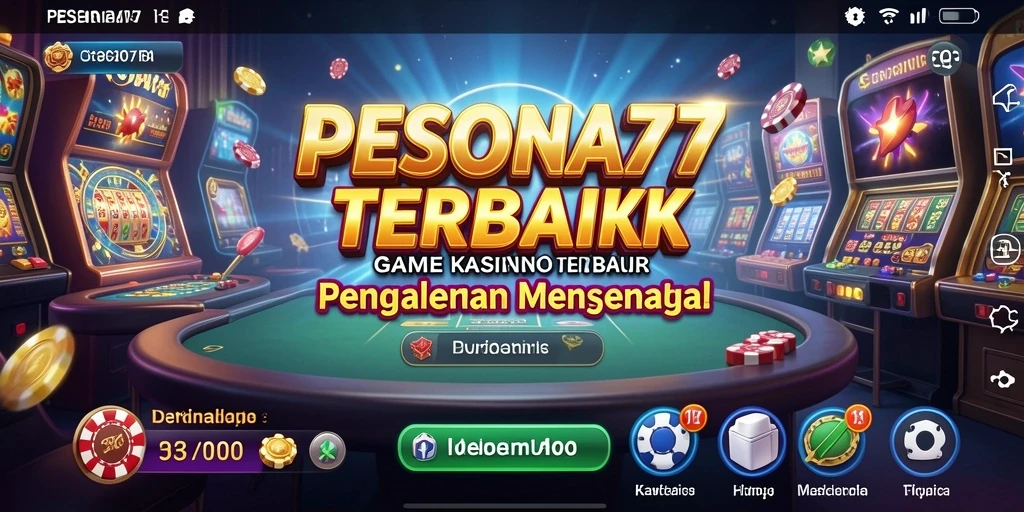 Tampilan layar utama PESONA77 menunjukkan permainan Kasino yang seru dan interaktif.