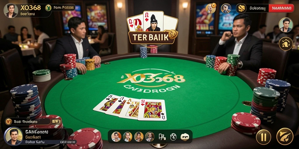 Tangkapan layar menampilkan gameplay Poker yang seru dan interaktif.